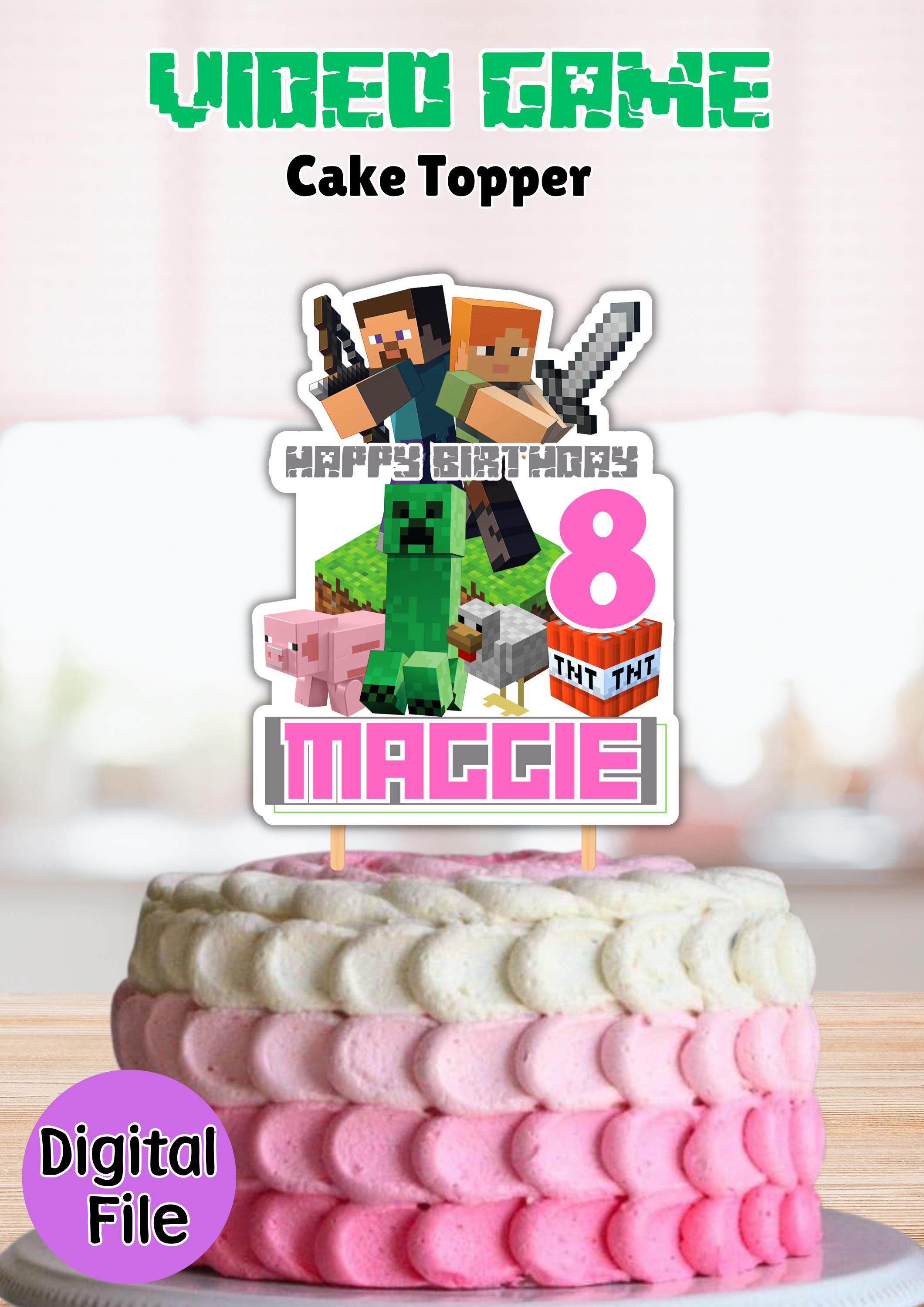 Cute Video Game Girl Cake Topper