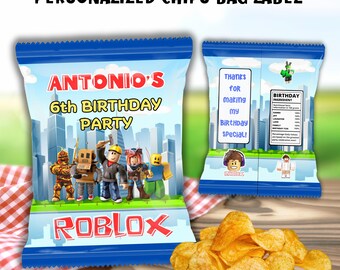 Personalized Birthday Chip Bag Label: Printable Party Favor (Digital File)