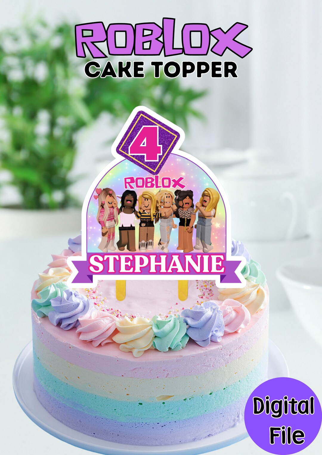 Roblox Cake Topper Roblox Birthday Cake Topper Roblox Girl - Etsy