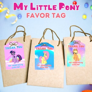 My Little Pony Party Favors, Instant Download, Unicorn Favor Tags ...