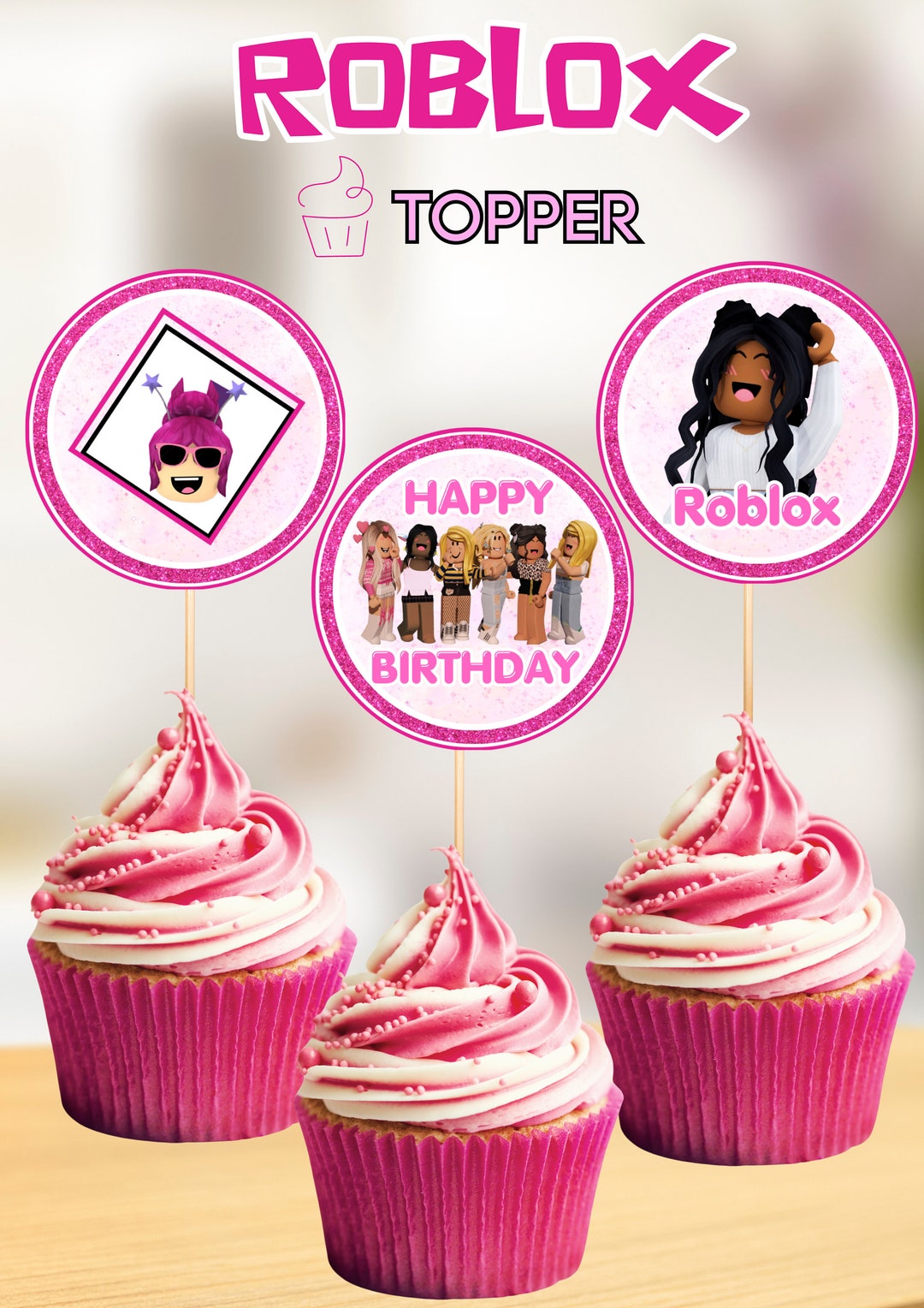 Roblox Cupcake Toppers, Roblox Birthday Topper, Roblox Cupcake, Printable, Instant Download ...