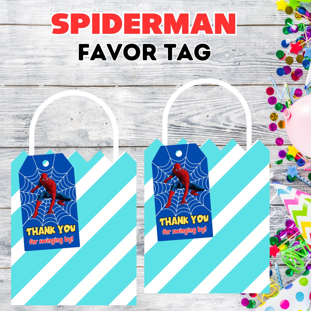 Spiderman Party Favors, Instant Download, Spiderman Favor Tag ...