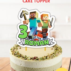 Boy Cake Topper: Personalized Gamer Birthday (Digital File)