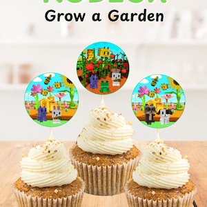 Roblox Grow a Garden, Instant Download, Roblox Cupcake Toppers, Printable, Digital File, 2x2 inches