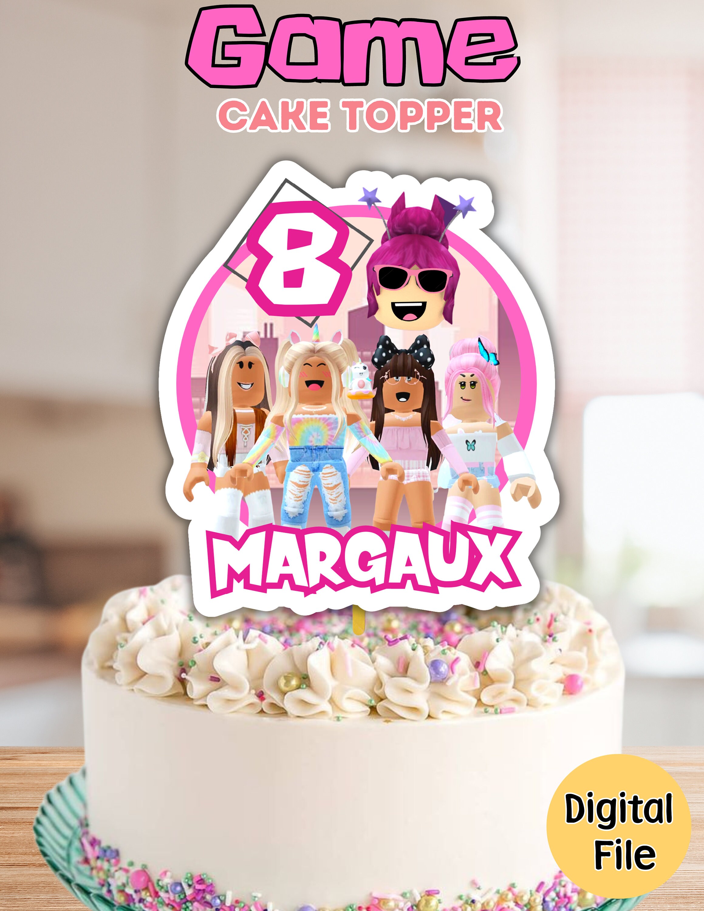 Cake topper Roblox para meninas 😍 bolo da @ketryn_cakes  👏🏻#bolorobloxmenina