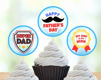 Lot De 24 Décorations Pour Cupcakes « Happy Father'S Day » À