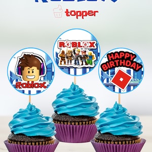 Roblox Cupcake Toppers, Instant Download, Roblox Birthday Topper, Printable, Digital File, 2x2 inches