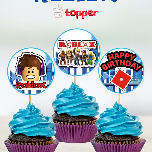 Roblox Cupcake Toppers, Roblox Birthday Topper, Instant Download, Printable, Digital File, 2x2 inches