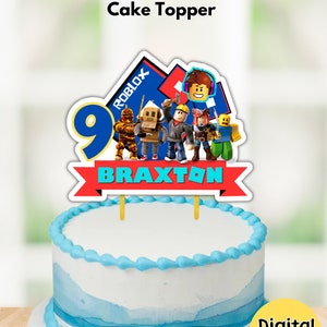 Roblox Cake Topper, Free 12 pcs Cupcakes, Roblox Birthday Cake Topper, Customized, Digital File, Printable