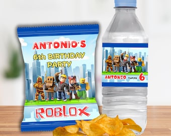 Roblox, Combo Chip Bag, Water Bottle Label, Free Customize, Printable File, Digital Download Only