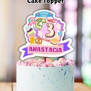 Candyland Cake Topper: Personalized Birthday Party Decor (Digital File)