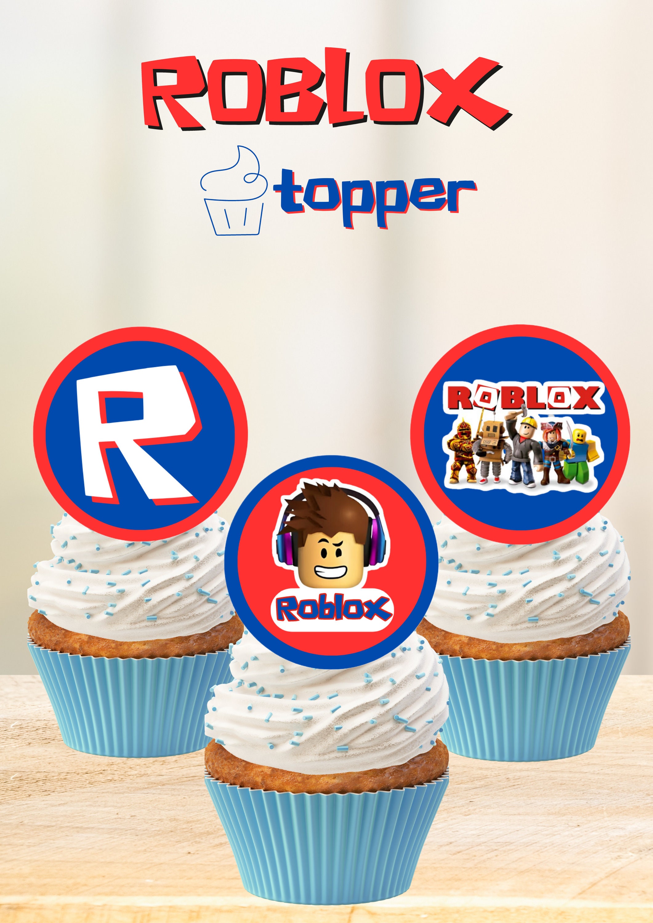 Roblox Cupcake Toppers Roblox Decor Roblox Theme Party 