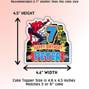 Spiderman Cake Topper: Personalisierbares Party Dekor (Digital) Bild 3