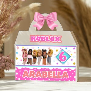 Étiquette de boîte Roblox Gable, personnalisée, étiquette de boîte de fête, fichier numérique, imprimable