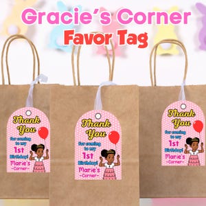 Lembrancinhas de festa Gracie Corner, personalizadas, lembrancinhas Gracie Corner, etiqueta de agradecimento para crianças, para impressão, digital