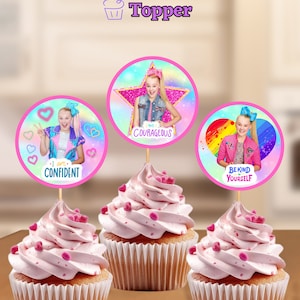 Jojo Siwa Cupcake Topper: 2x2 Inch Printable (Digital File)