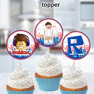 Roblox Cupcake Toppers, Instant Download, Roblox Birthday Topper, Printable, Digital File, 2x2 inches