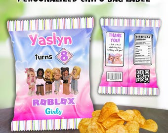 Roblox Birthday Chip Bag Label: Printable Party Favor (Digital File)