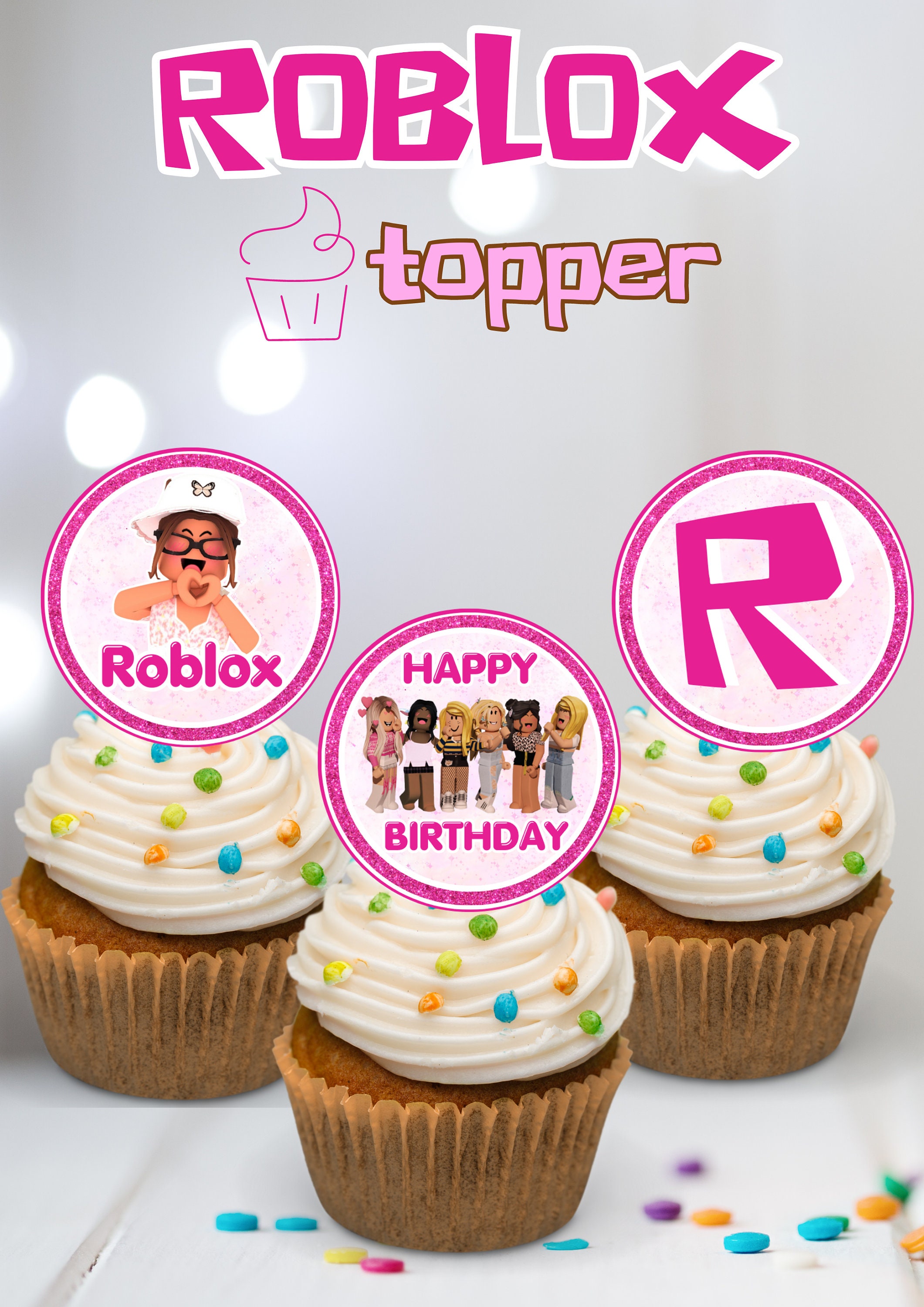 Roblox Cupcake Toppers Roblox Toppers Roblox Girl Toppers Etsy México