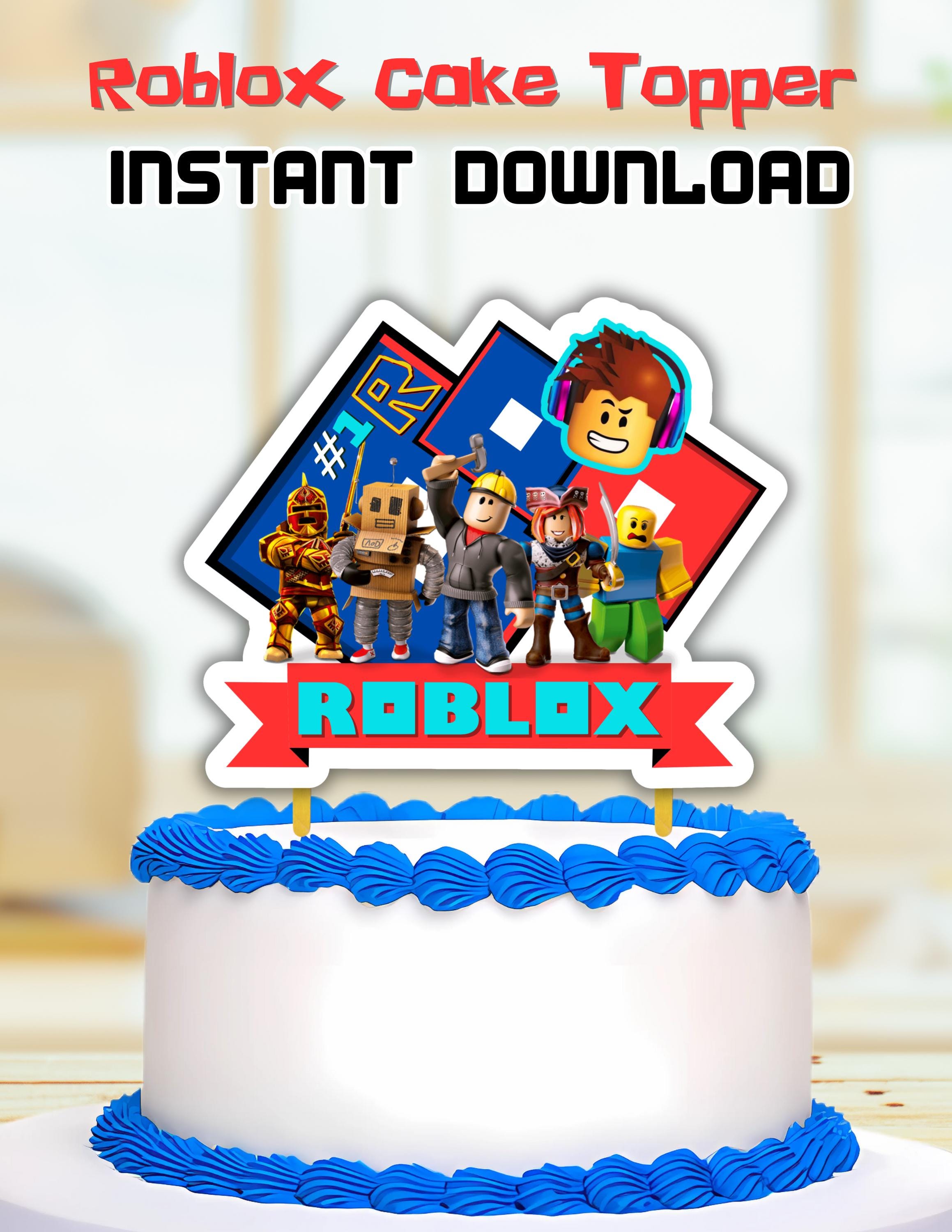 roblox geburtstag cake topper + kuchenstecker: instant download