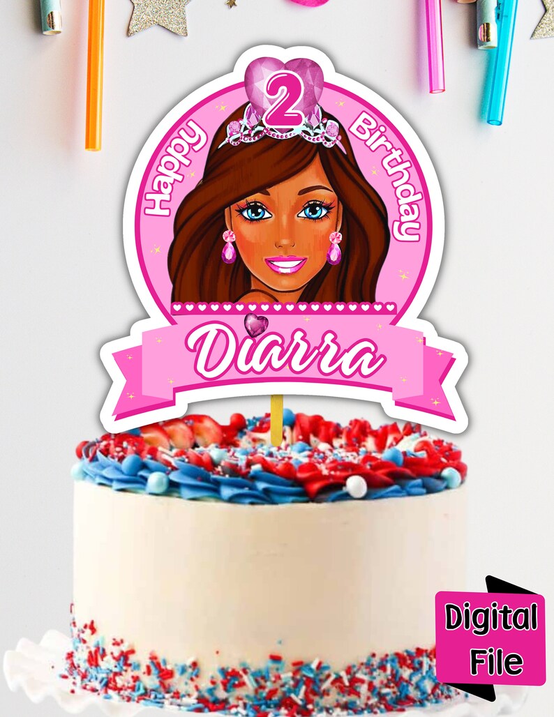 Barbie Cake Topper Black Barbie Topper Barbie Girl Doll - Etsy UK