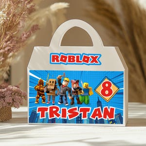 Étiquette de boîte Roblox Gable, personnalisée, étiquette de boîte de fête, fichier numérique, imprimable