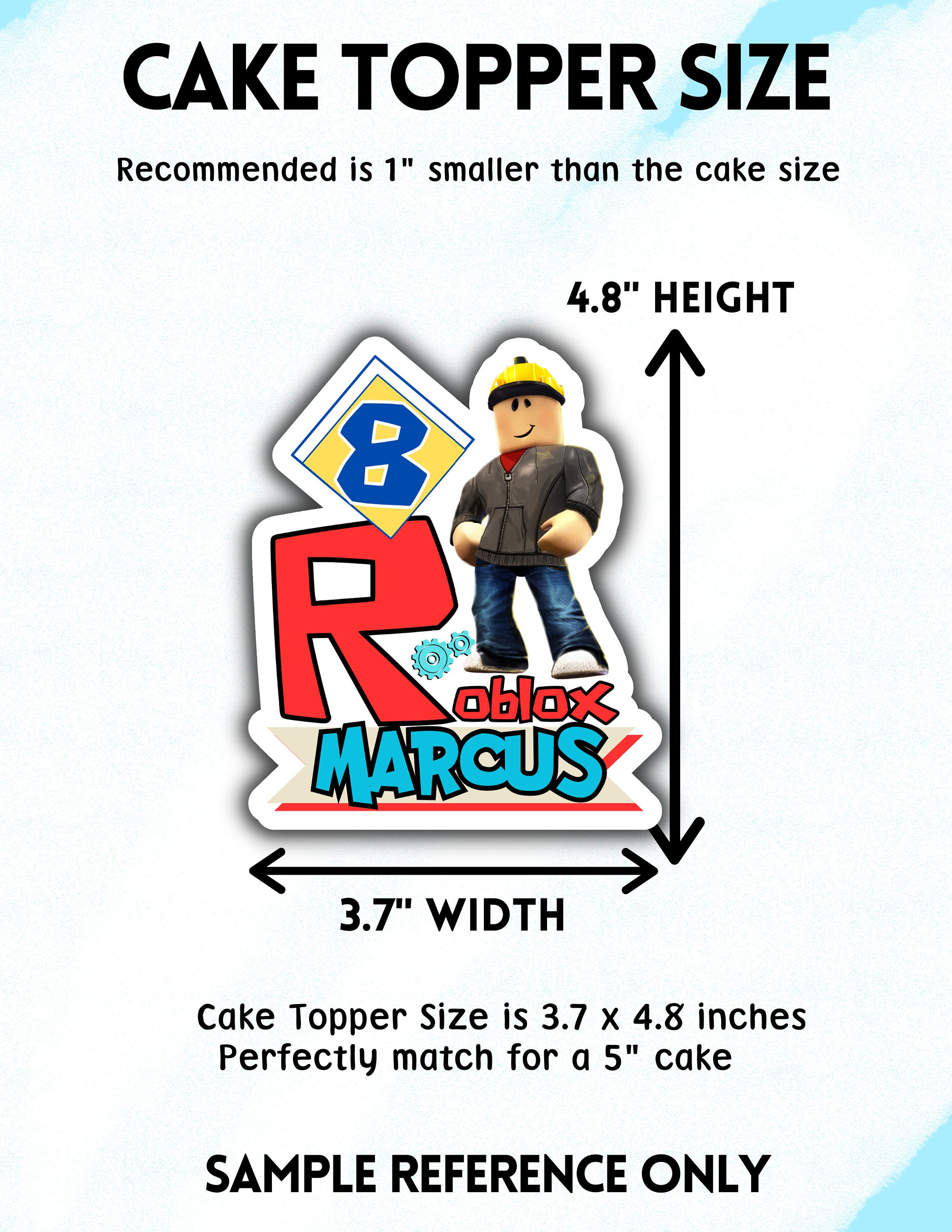 Roblox Cake Topper Roblox Birthday Cake Topper Roblox Boy Etsy