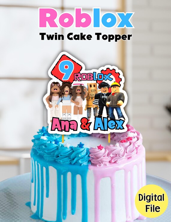 Set Decorazione Torta Roblx – 25 Pezzi Per Compleanno Con Scritta E 24 Cupcake Topper In PVC, Per Feste A Tema E Animate