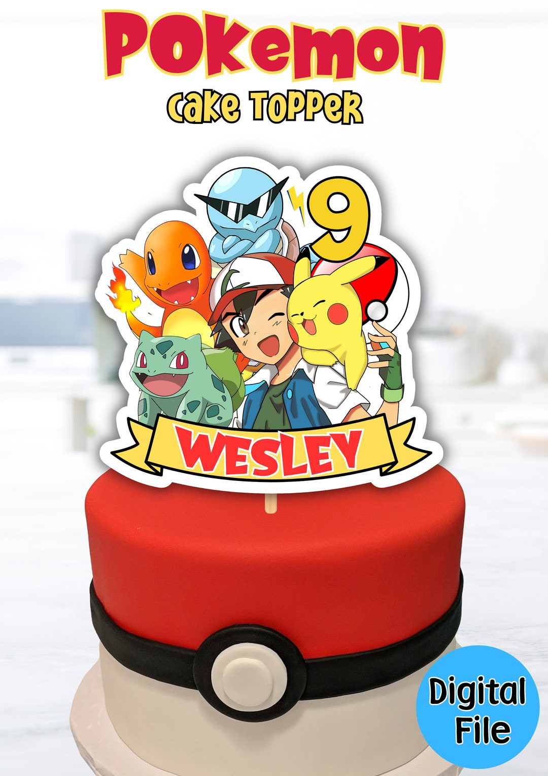 Pikachu Pikachu Cake Topper Pikachu Birthday Cake Pokemons Etsy