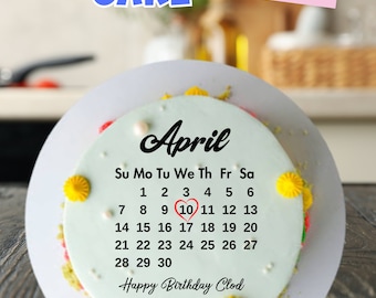 Calendar Cake Template, Calendar Cake Topper, Calendar on Cake, Customized, Printable, Digital File