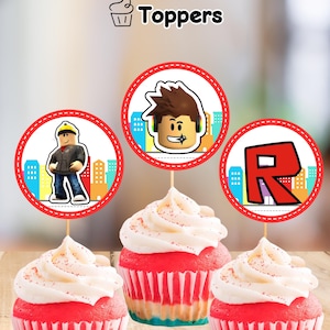 Roblox Cupcake Toppers, Instant Download, Roblox Birthday Topper, Printable, Digital File, 2x2 inches