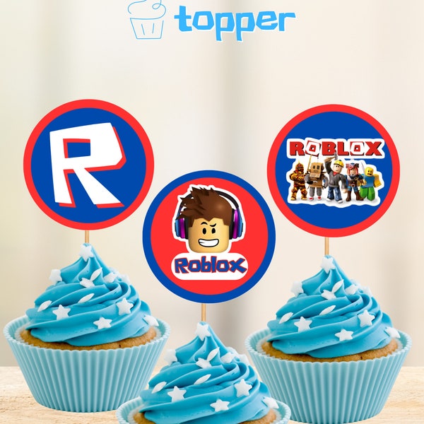 Roblox Cupcake Toppers, Roblox Birthday Topper, Instant Download, Printable, Digital File, 2x2 inches