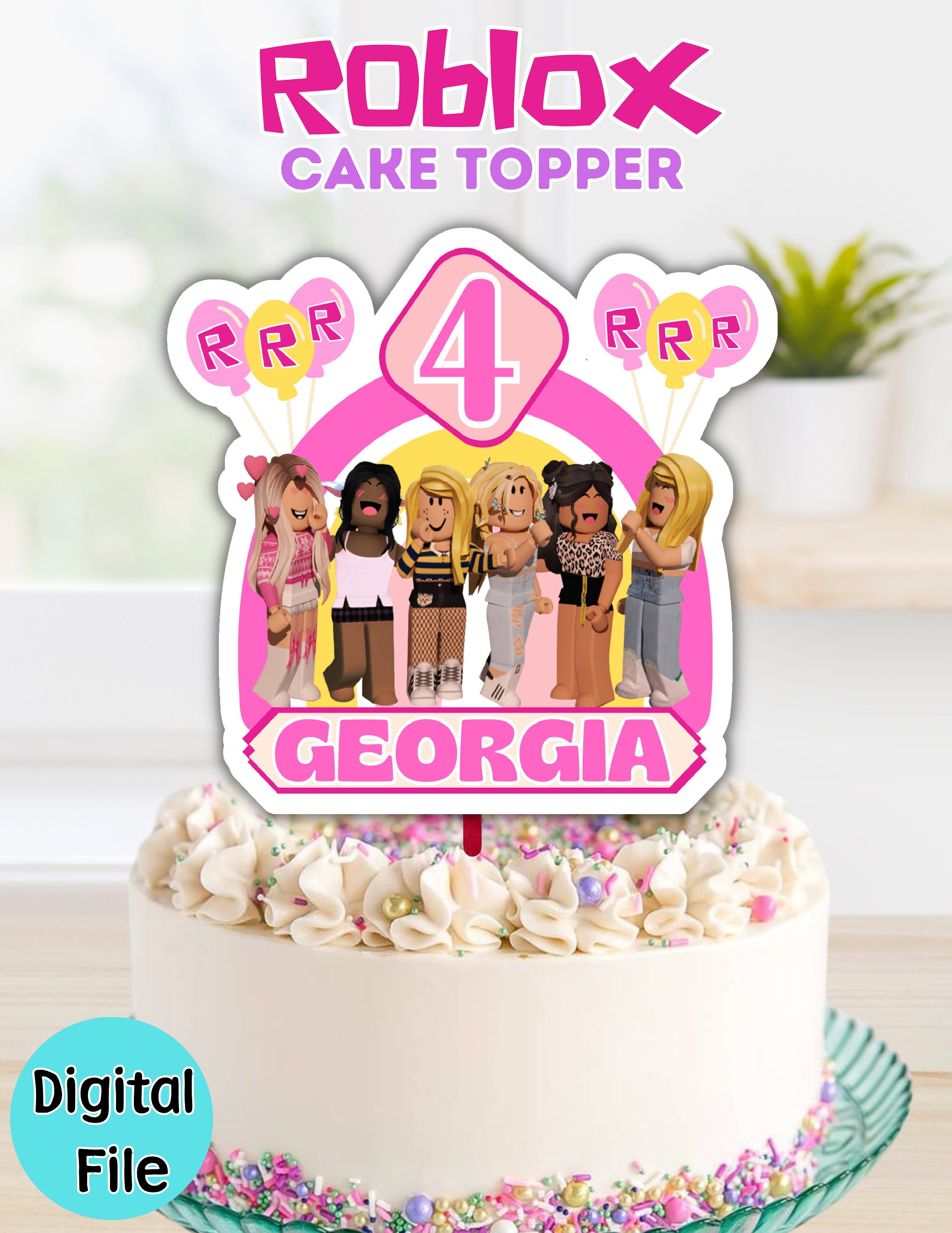 Roblox Girls Coffee-Tude Edible Cake Topper Image ABPID56519