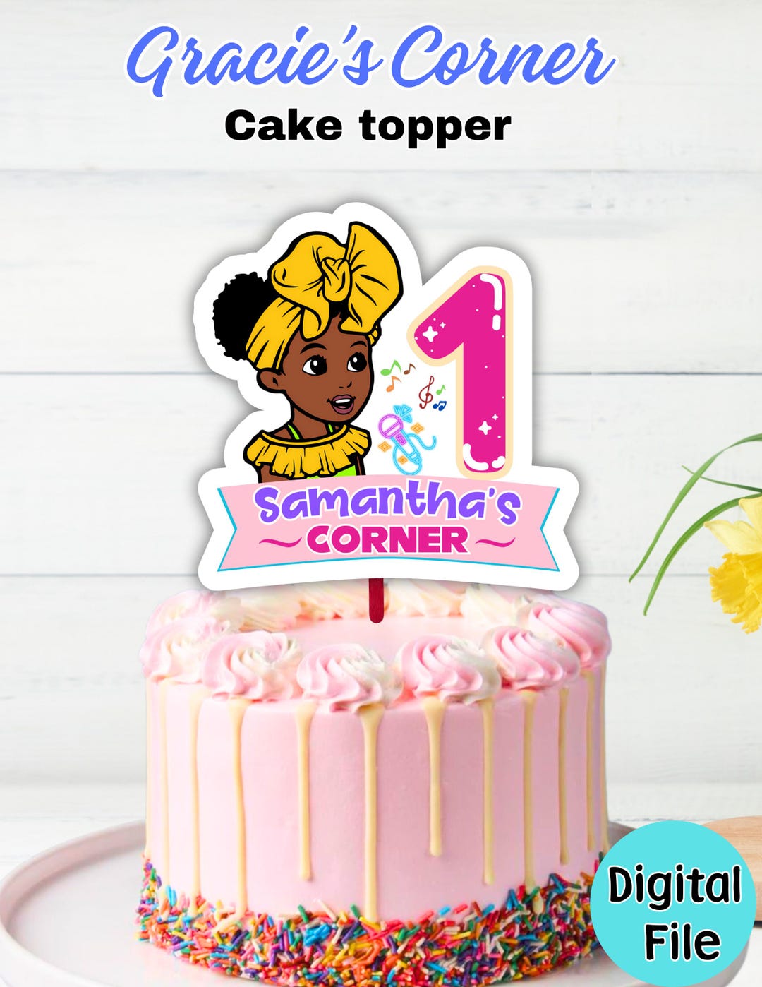Gracie's Corner Cake Topper, Free 12 Pcs Cupcakes, Customized, Gracie ...