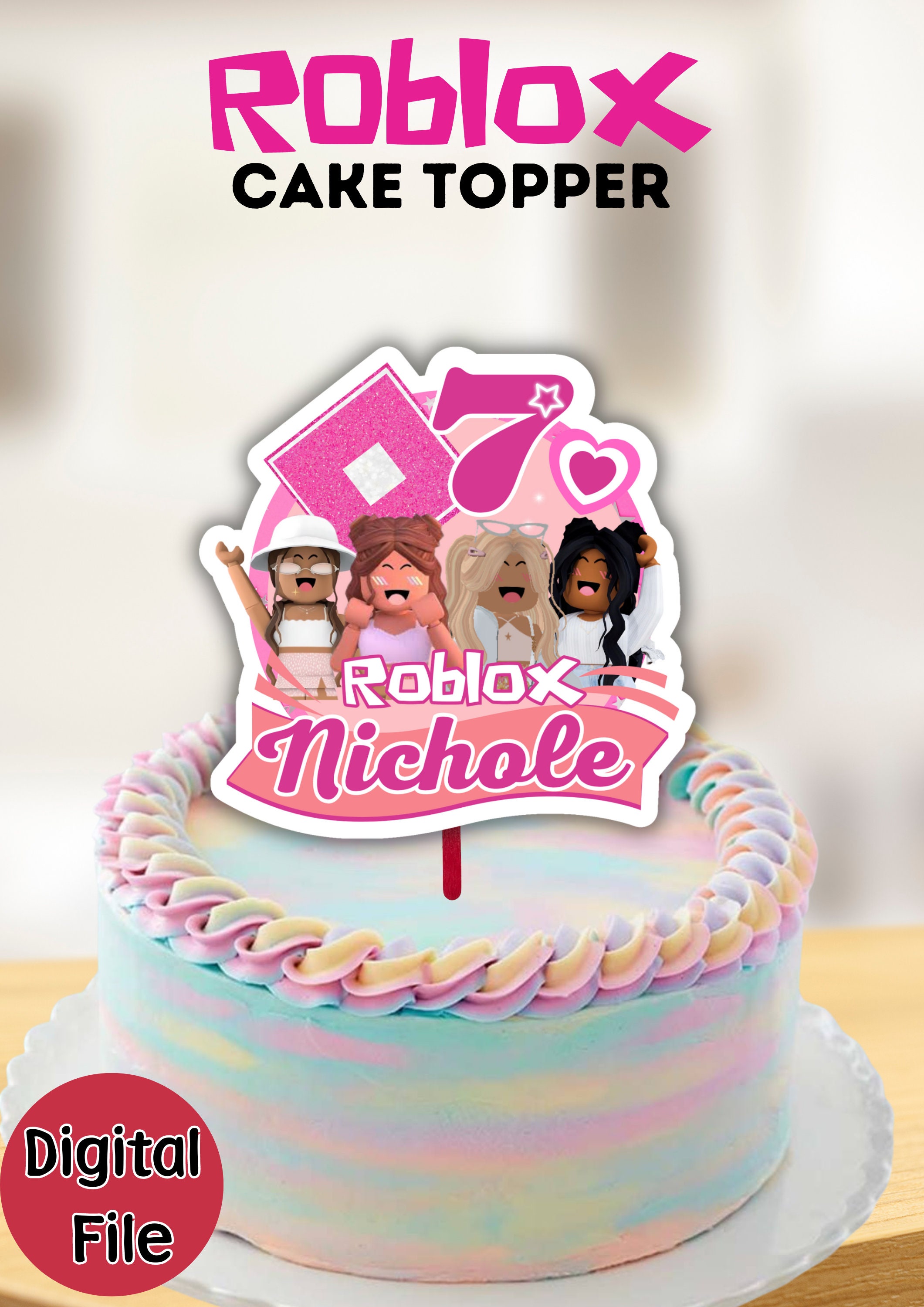 Cake topper Roblox Birthday. -  Portugal