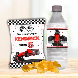 Race Car, Car, Party Combo, Customized, Chips Bag Label, Water Bottle Label, Party Printables, Digital File