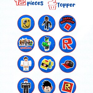 Roblox Cupcake Toppers, Roblox Birthday Topper, Instant Download, Printable, Digital File, 2x2 ...