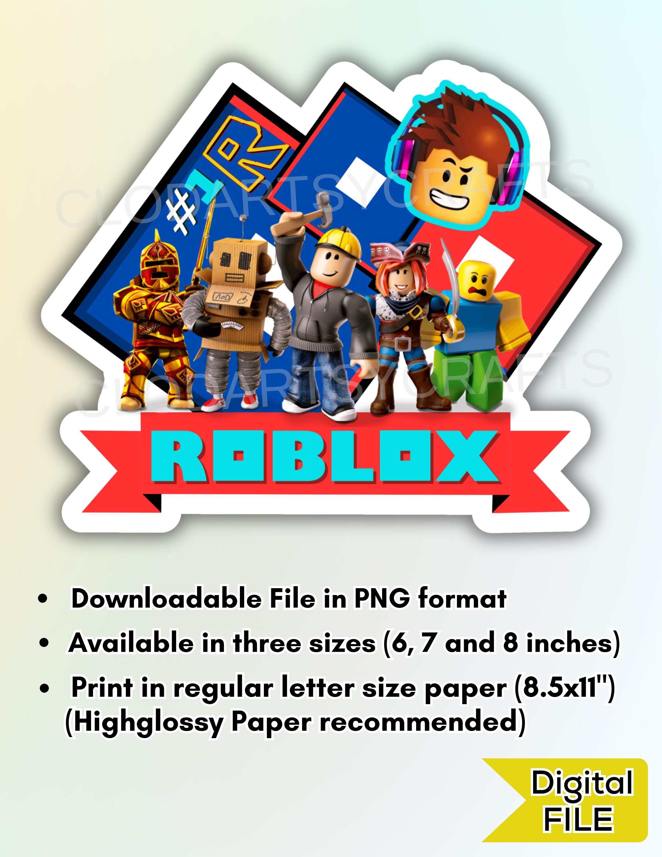 roblox geburtstag cake topper + kuchenstecker: instant download