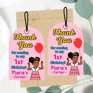 Gracie Corner Party Favors, Customized, Gracie Corner Favors, Kids Thank You Tag, Printable, Digital
