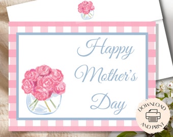 Printable Mother's Day Card, Instant Download PDF, Mother's Day Card, Mother's Day Floral Card, Digital Download Card