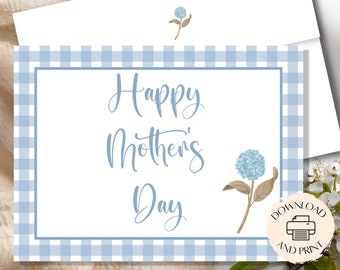 Printable Mother's Day Card, Instant Download PDF, Mother's Day Card, Mother's Day Floral Card, Digital Download Card