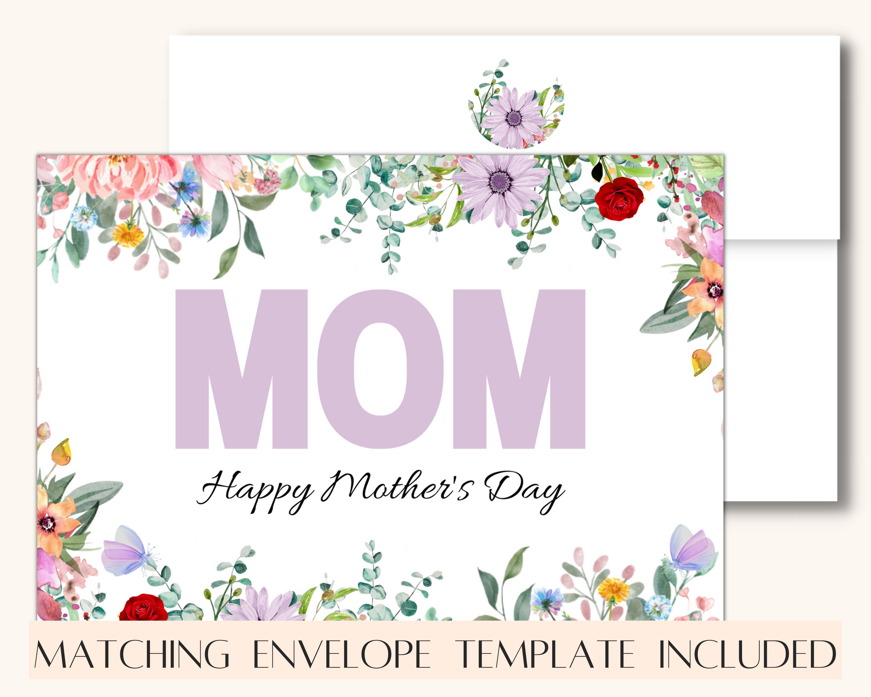 Printable Mother's Day Card, Instant Download PDF, Mother's Day Card ...