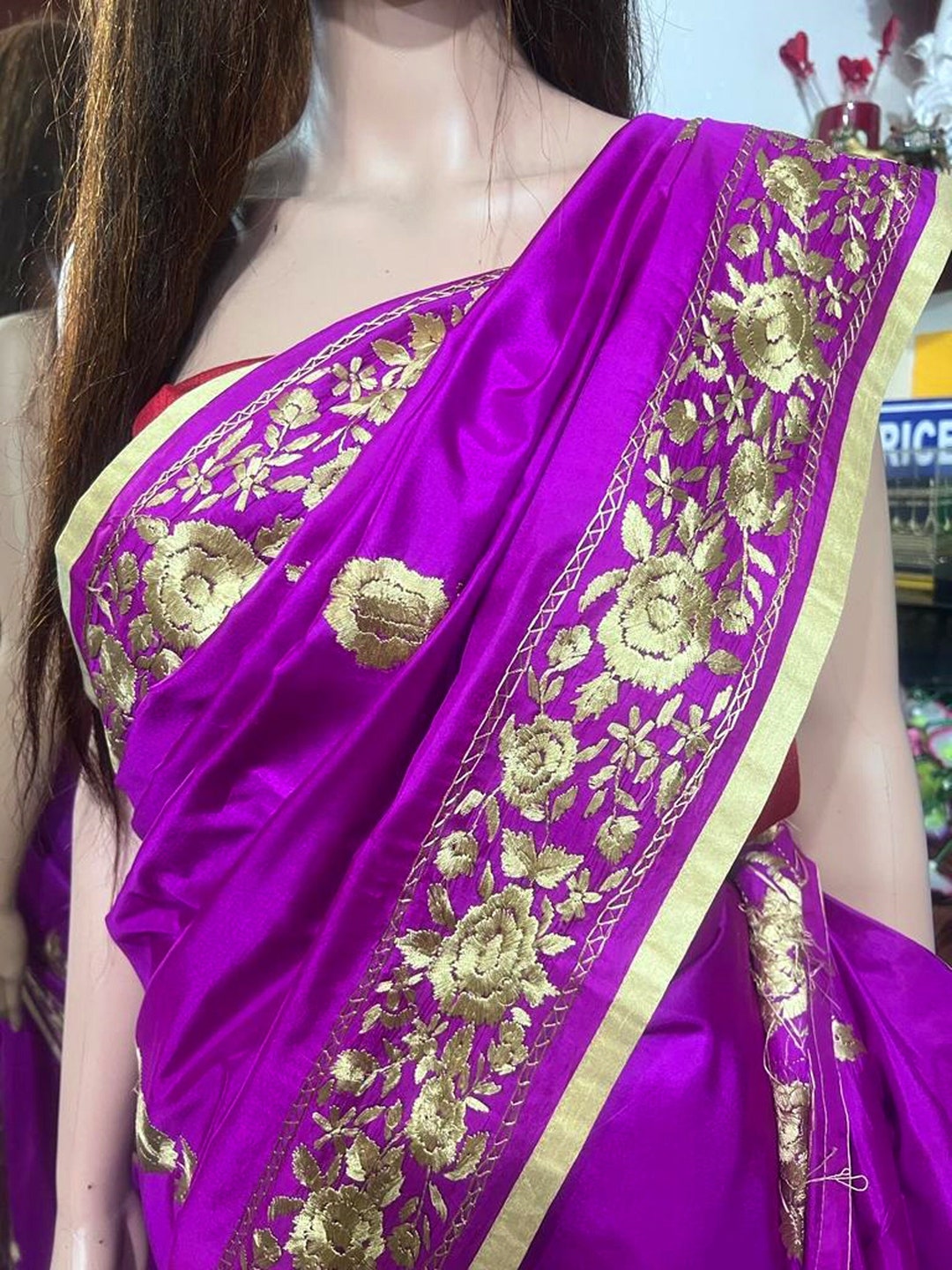 Hand Parsi Stitch Silk Sarees for Women Pure Bangalore Silk Etsy
