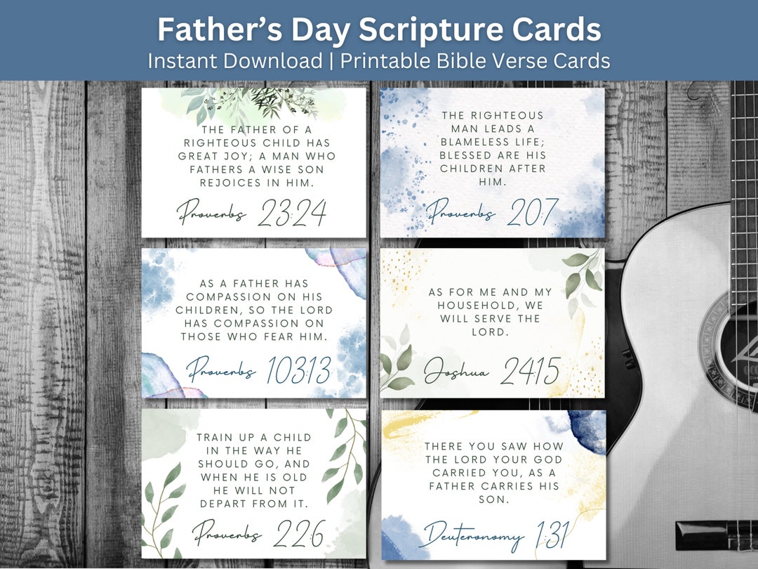 Father's Day Bible Verses, Printable Father's Day Scripture Cards for ...