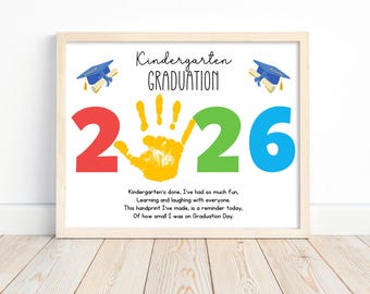 Kindergarten Graduation Handprint Art, Last Day Of School Kids Activity, Graduation Day Handprint Craft, Kindergarten Graduate Keepsake 2026
