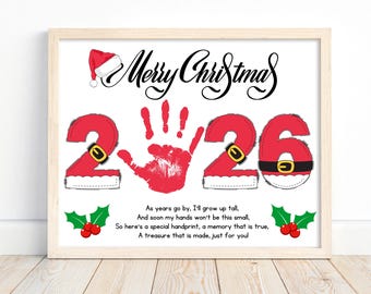 Weihnachten Handabdruck Kunst, Kinder Kleinkinder Handabdruck Handwerk, Handabdruck Gedicht, Weihnachtsaktivität, Handabdruck Weihnachtsgeschenk, Erinnerungsgeschenk 2026