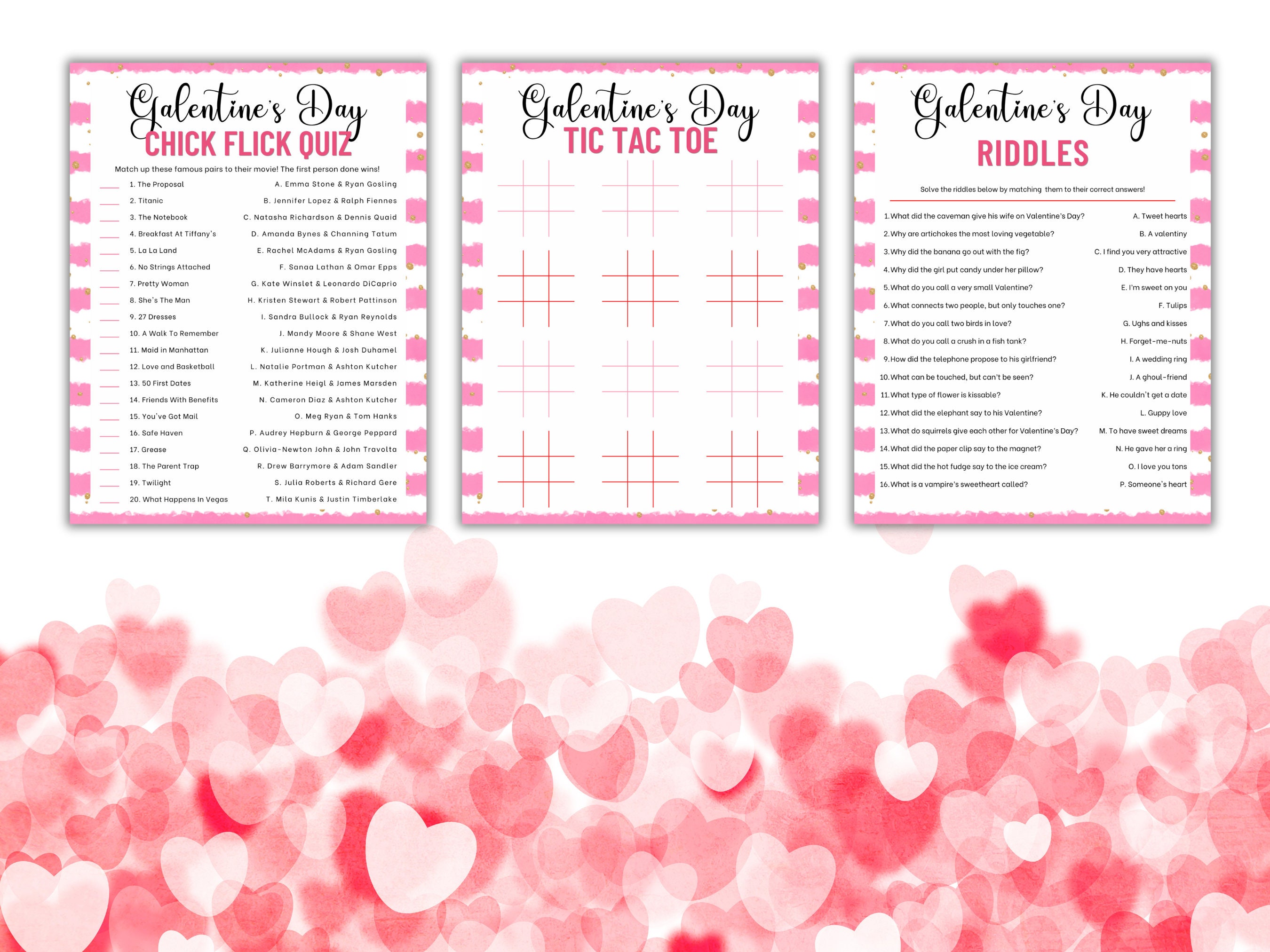 Printable Galentines Games Bundle, Adult Party Games, Galentines Party ...