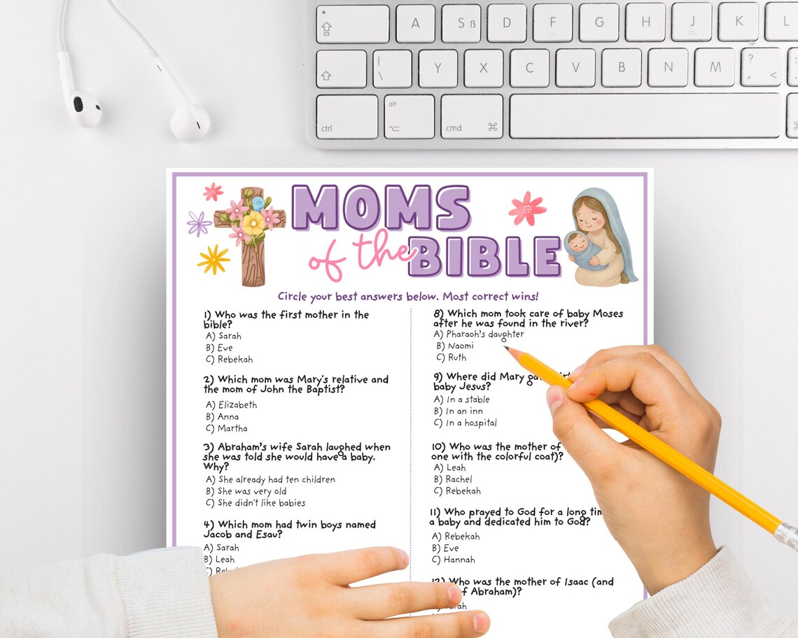 Moms of the Bible Game Printable, Christian Mother's Day Game, Bible ...