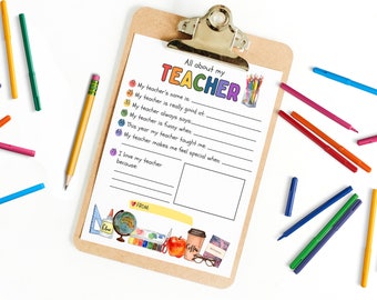 Apprezzamento dell'insegnante stampabile, Settimana di apprezzamento dell'insegnante, Regalo dell'insegnante dai bambini, Grazie insegnante, Regalo per i bambini della scuola per l'insegnante