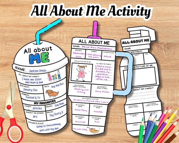 All About Me Printable, First Day of School Activity, Back To School Bulletin Board, Student Questionnaire Interview, Favorite Things List